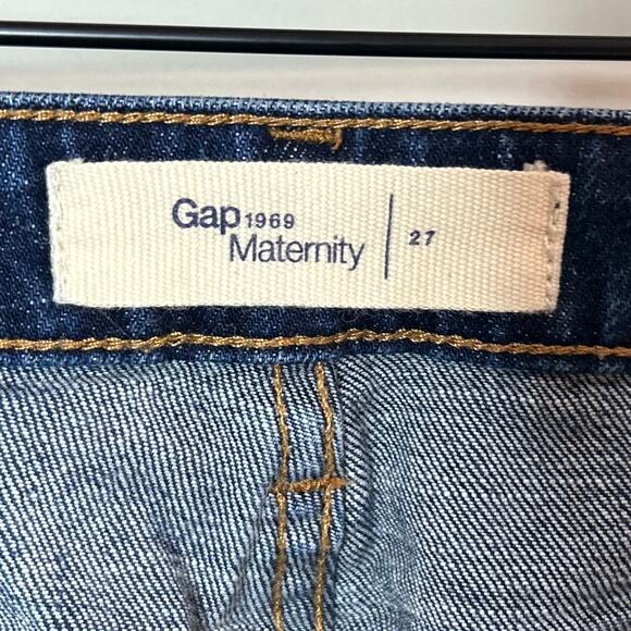 Gap Maternity Denim Cutoff Shorts Size 27/Size 4 Side Elastic Panels - Picture 4 of 6